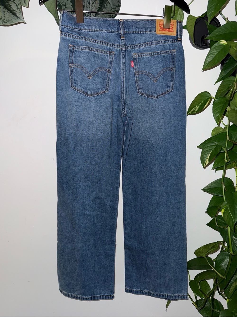 Levi’s Kids Girls Wide Leg Distressed Blue Jeans Size 12 - Picture 3 of 4